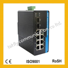 Управляемый оптоволоконный коммутатор RJ45 Industrial Poe 10/100/1000 м